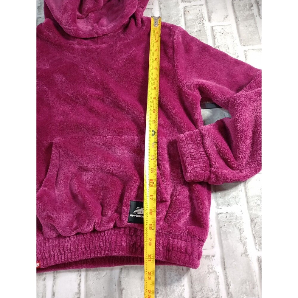 New Balance Kids Girls Pink Sherpa Hoodie Fuzzy Pullover Size Sz L (14/16) - Picture 3 of 11